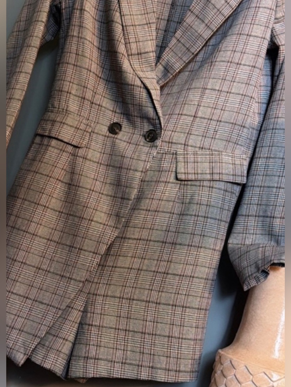 Plaid Double-Breasted Blazer Romper | Preppy Chic | Size Large